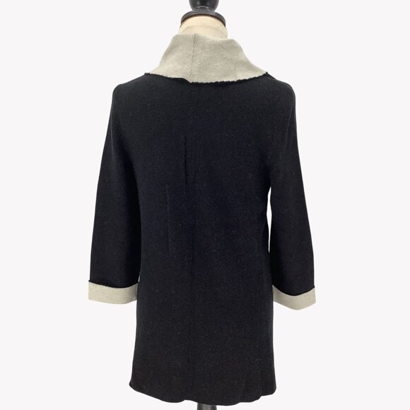 Anthropologie Moth Womens Sweater Black & Cream Cowl Neck Size Medium - Picture 4 of 7